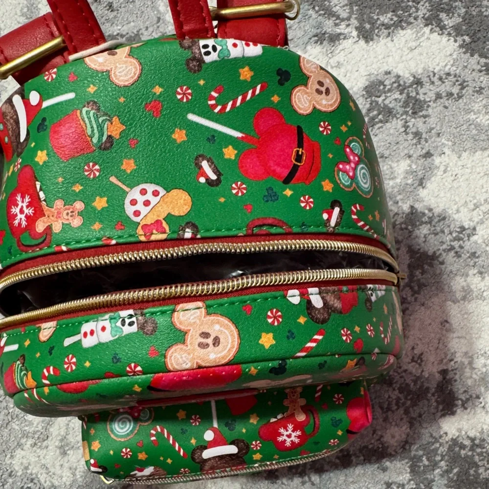 Disney Green Backpack with Christmas Mickey Prints - Picture 4 of 8